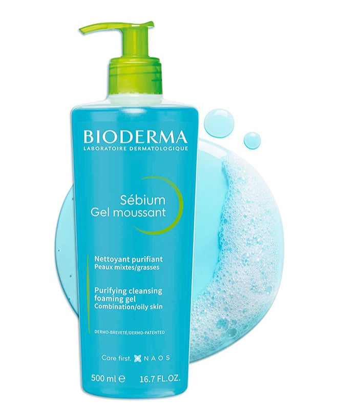 Bioderma Sebium Gel Moussant Purifying Foaming Blue 500mlPersonal CareBioderma Sébium Gel Moussant Purifying Foaming Gel is a gentle cleanser formulated for combination to oily skin. Enriched with zinc and copper sulfates, it purifies the skin, reduces se