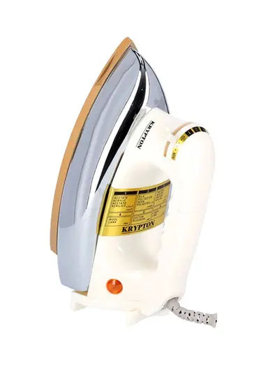 Krypton-Automatic Dry Iron 1200w KNDI6075 - White/SilverHome AppliancesHeavy Weight IronHard on wrinkles, easy on clothes Non-stick Golden Teflon Plate The base plate of this iron is a non-stick golden Teflon Plate. It comes with 60 micron Teflon Plating.