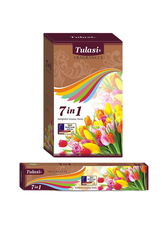 12-Piece 7 In 1 Agarbathi Incense Stick MulticolorTulsi agarbatti products produced to carry a pleasant aroma from flowers and other natural ingredients.