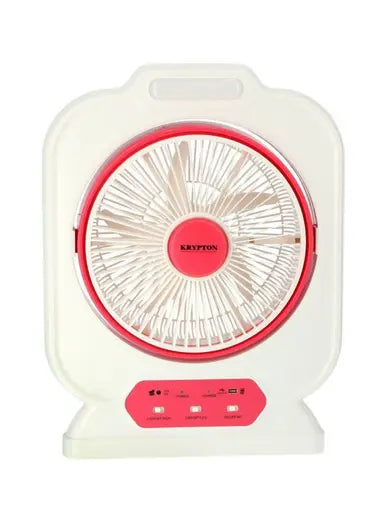 Krypton-12 Inch Rechargeable Box Fan With LED Night Light KNF111 - White/PinkHome EnvironmentOperates for 10 hours on a full charge Powerful LED light for night use Comes with 5 plastic blades to give you desired level of air Speed control