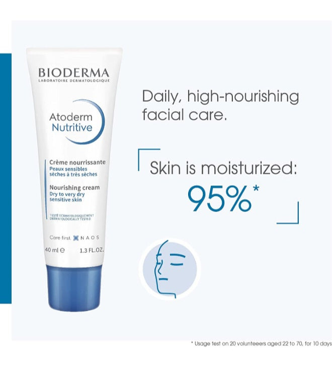 Bioderma nourishing facial cream 40ml for sensitive skin
