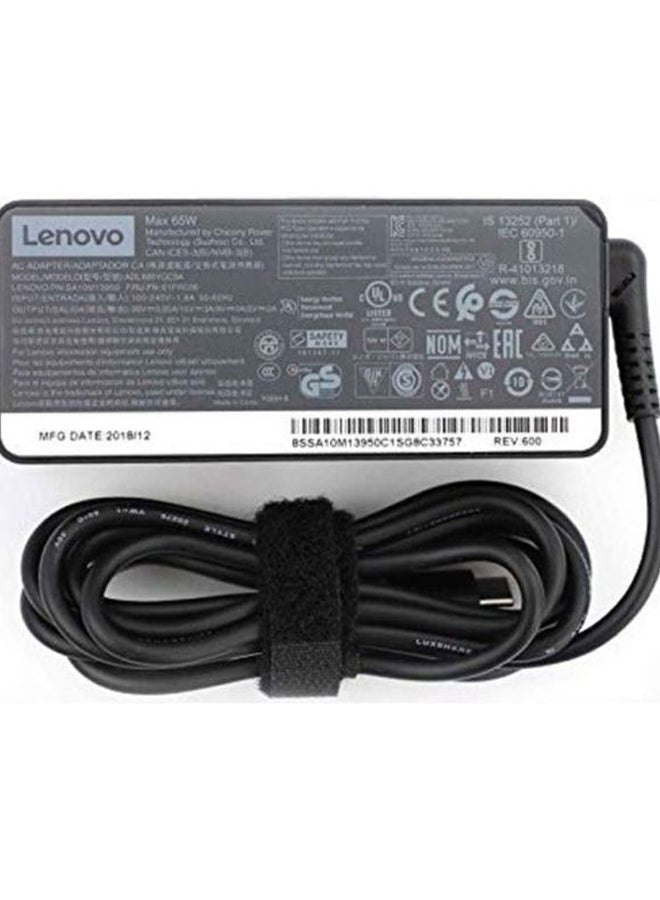 ThinkPad Laptop Charger 65W USB Type-C AC Power Adapter for X1 Carbon 2017 2018,T580 E580 X280 E485 A485 T480S,Yoga 920 720 730 L380,New S1 S2 2018, L480 L580,ADLX65YDC2A Black