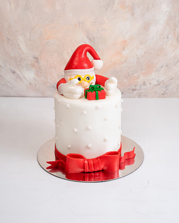 Santa Cake by NJDChocolate & ConfectioneryYour Gift Contains: • 2kg Vanilla/Chocolate Sponge Cake • Filling: Vanilla cream/Milk Chocolate Ganache Handling and Storage • Keep away from direct heat and sunlight • Best stored between 12-18 °C • NOT Suitable