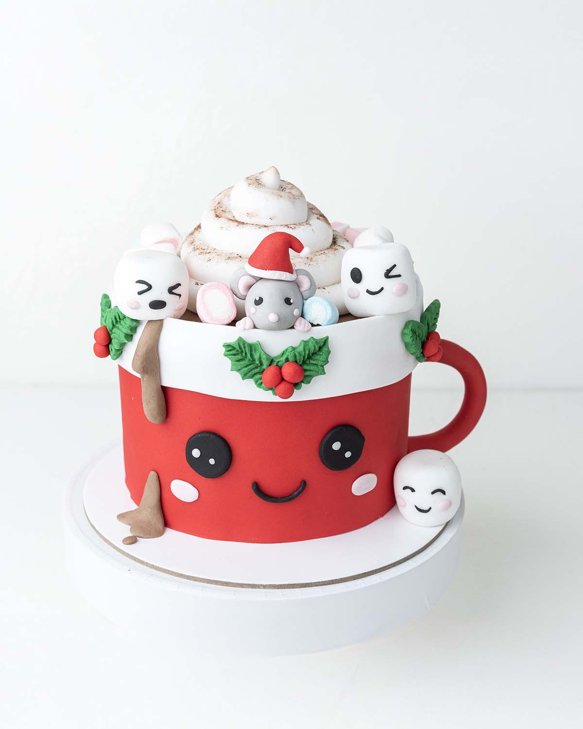 Hot Chocolate Theme CakeChocolate & ConfectioneryYour Gift Contains:• 1kg Cute Christmas warm Mug theme Cake• Flavor: Chocolate/Vanilla/Red Velvet• Box Size: 21x21x25cmHandling and Storage• Keep away from direct heat and sunlight• Best stored between 12-1