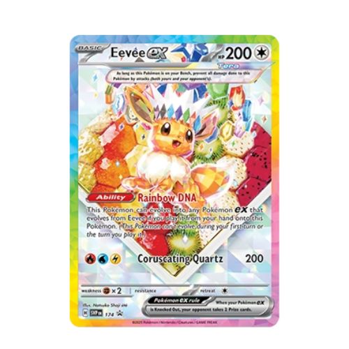 Pokemon TCG: Prismatic SV 8.5 Evolutions Super Premium Collection 1010027101Celebrate the charm of Eevee and its Evolutions with the Pokémon TCG: Scarlet & Violet—Prismatic Evolutions Super-Premium Collection. This deluxe set includes a full-art foil prom