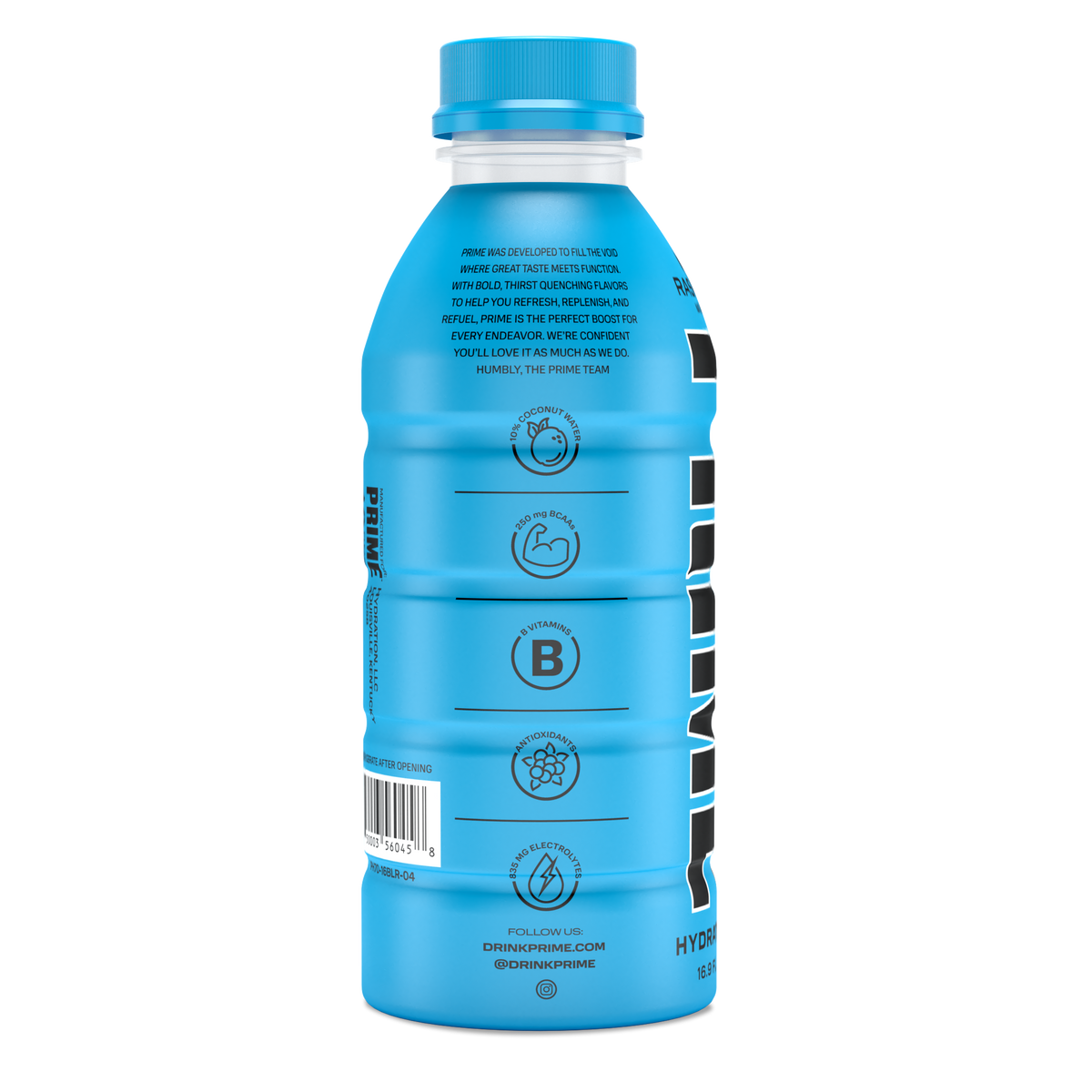 Prime Hydration Drink 500ml - Blue Raspberry [Pack of 12]BeveragesZero added sugar​ 25 Calories​ 10% Coconut Water​ Electrolytes