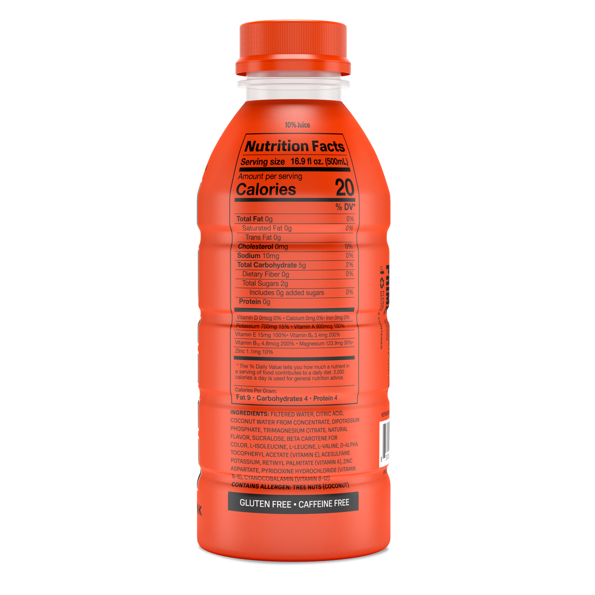 Prime Hydration Drink 500ml - Orange [Pack of 12]BeveragesZero added sugar​ 25 Calories​ 10% Coconut Water​ Electrolytes