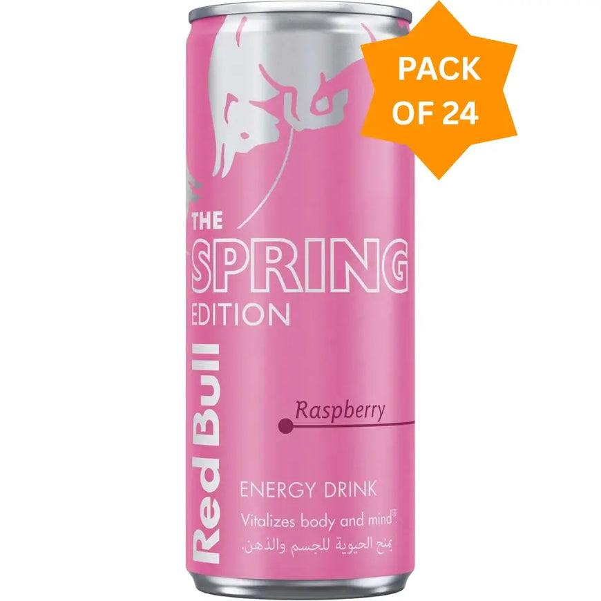 Red Bull Spring Edition Raspberry Energy Drink Cans – (24x250 ml)
