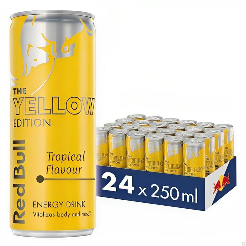 Red Bull The Yellow Edition Tropical 24 x 250ml | FREE EXPRESS SHIPPINGBeveragesThis unique, tropical flavoured energy drink is a true crowd-pleaser. Infused with a blend of stimulating ingredients to energize, it's perfect for those seeking a refreshing