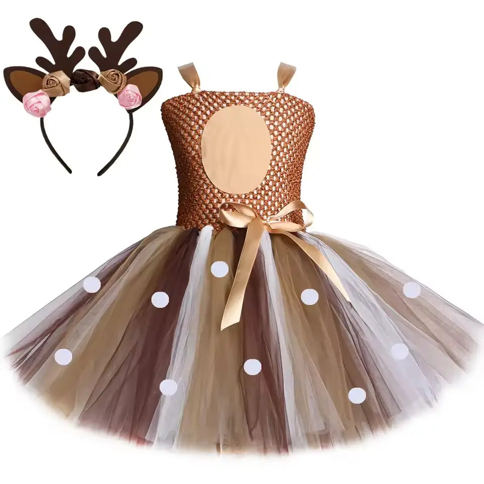 Reindeer dress for kids girls Christmas costume