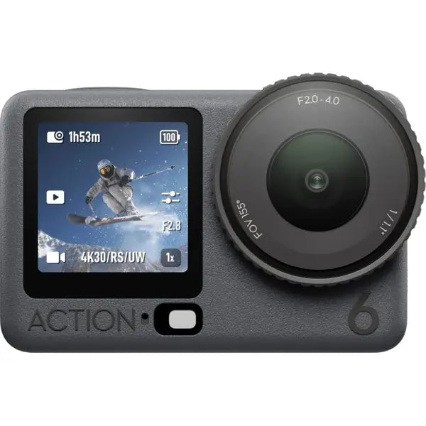 DJI Osmo Action 6 Standard Combo – Variable f/2.0 Aperture, 4K/120fps, 50GB, 1 Battery, Compact Kit