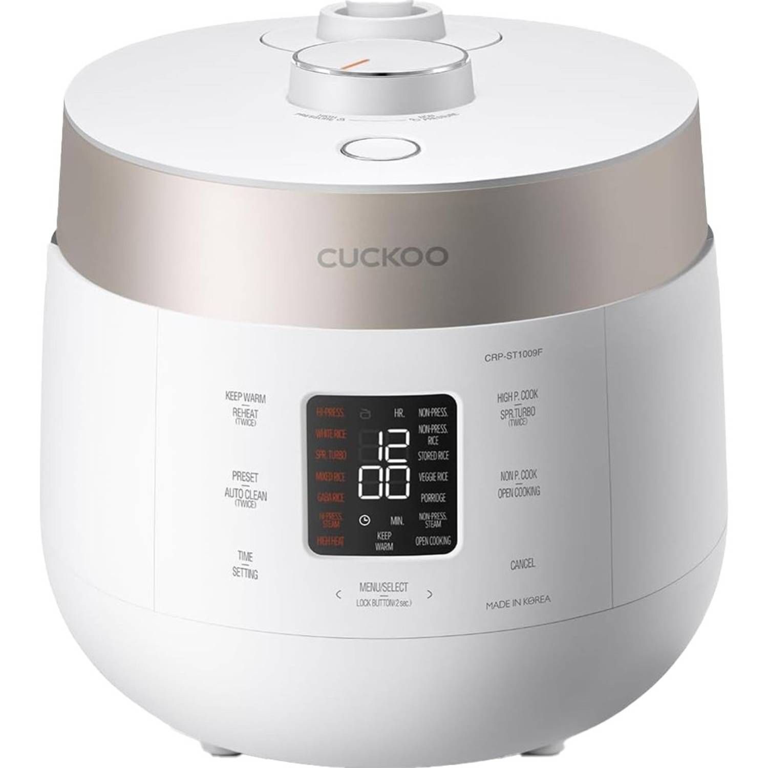 CUCKOO CRP-ST1009FW 10-Cup Twin Pressure Rice Cooker – White