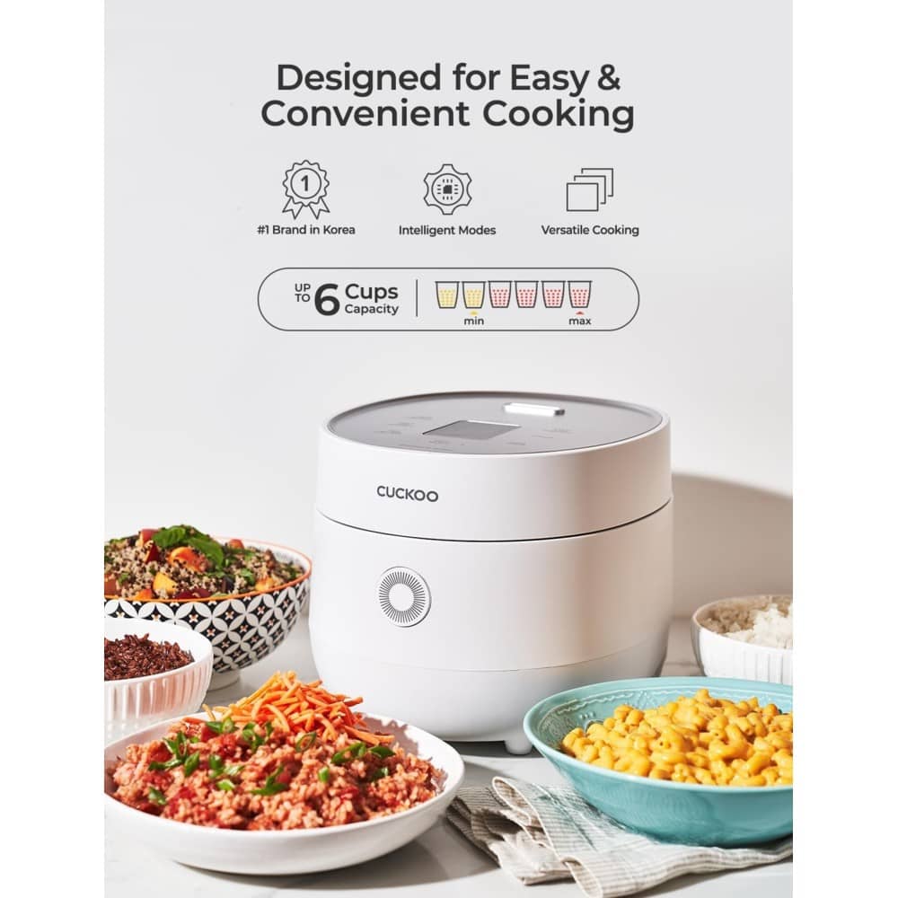 CUCKOO CR-0675F 6-Cup Micom Rice Cooker – 1.08L, 580W