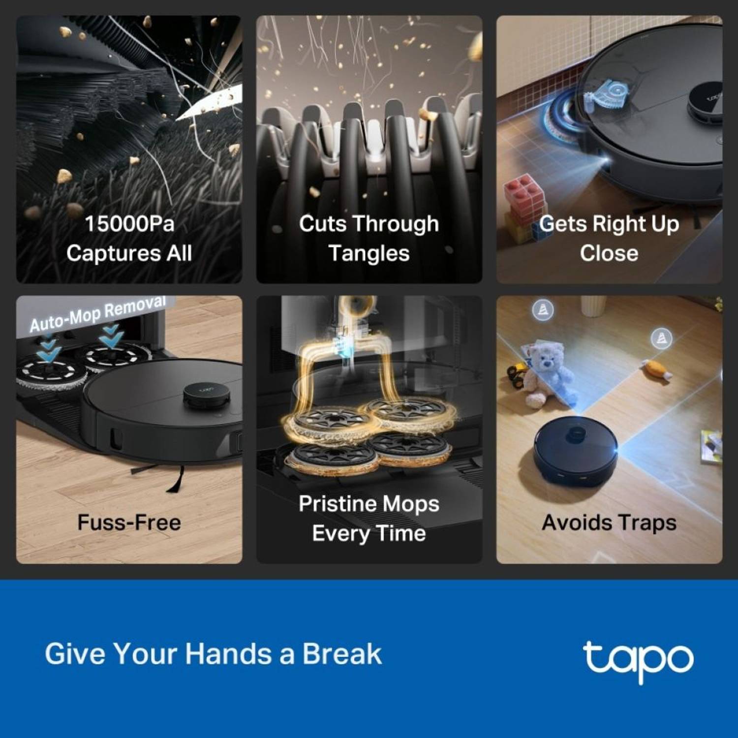 TP-Link Tapo RV50 Pro Omni Robot Vacuum & Mop – Black