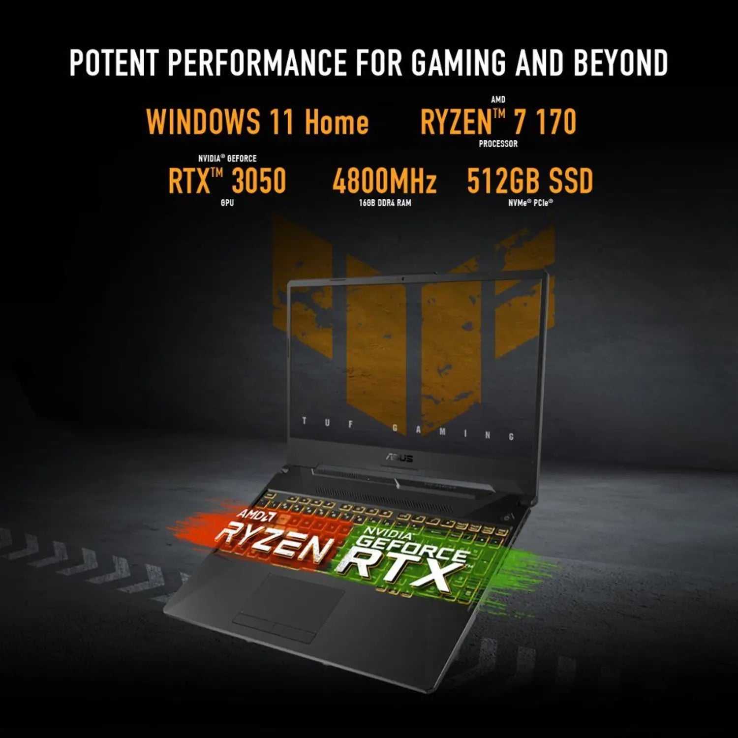 ASUS TUF Gaming A15 (2026) – Ryzen 7-170, RTX 3050 4GB, 15.6" FHD, 16GB, 512GB, Win 11, Graphite Black