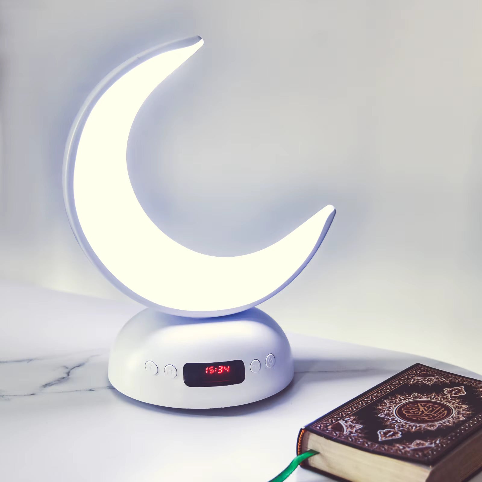 LED Quran Speaker Azan Clock & Moon Lamp | Aromatherapy Quran Player & Desk Lamp | Perfect Muslim GiftIslamic ProductsSophisticated Design and Versatile FunctionalityExperience spiritual growth and relaxation with this multifunctional LED Quran Speaker, c
