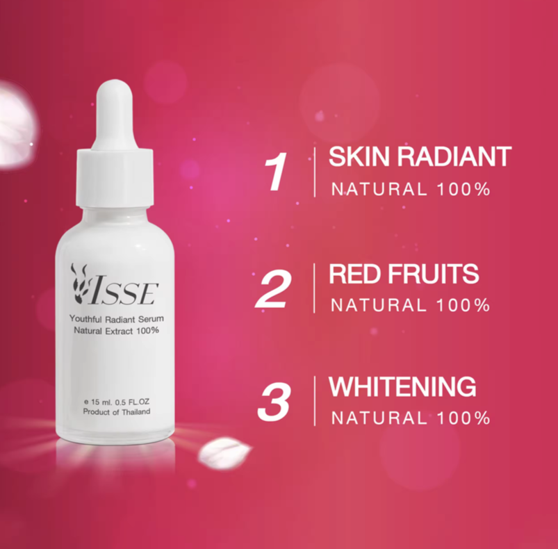 ISSE YOUTHFUL WHITENING SET – (Day Serum 15 ml. X Night Cream 15 g.)Personal CareAbsolute Beauty by The excellent innovation combined with Medical & Natural Extracts to remove melasma and skin radiant. Highlights: ** Medical Organic with 5 kind of red fru