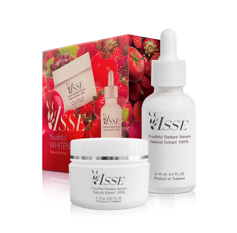 ISSE YOUTHFUL WHITENING SET – (Day Serum 15 ml. X Night Cream 15 g.)Personal CareAbsolute Beauty by The excellent innovation combined with Medical & Natural Extracts to remove melasma and skin radiant. Highlights: ** Medical Organic with 5 kind of red fru
