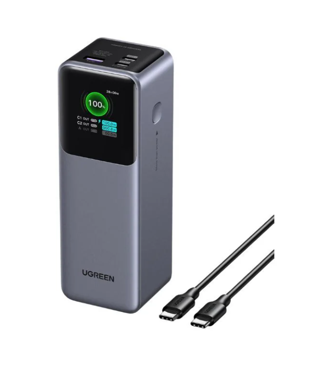 UGREEN Nexode Power Bank 25000mAh 200W PD 3.1 Laptop Portable Charger 3 Ports Fast Charging Smart Digital Display Battery Pack for Dell, HP, ASUS, iPad Pro, iPhone 16 Series, Galaxy S25, AirPodsMobile AccessoriesMassive 25000mAh Capacity: Full recharge fo