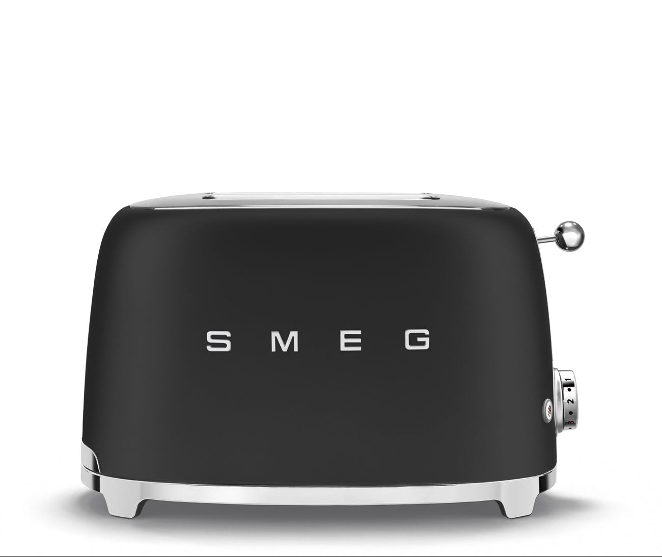 SMEG 50s Style 2-Slice Toaster Matte Black | Retro Electric Bread Toaster