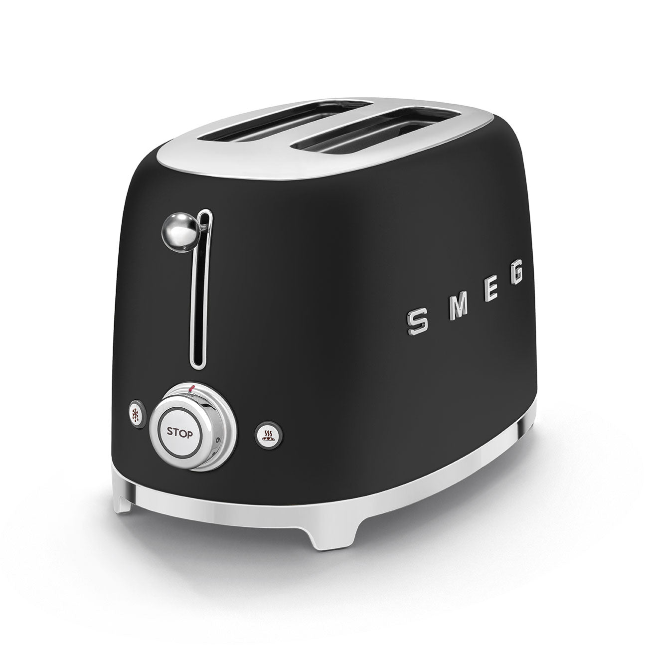 SMEG 50s Style 2-Slice Toaster Matte Black | Retro Electric Bread Toaster