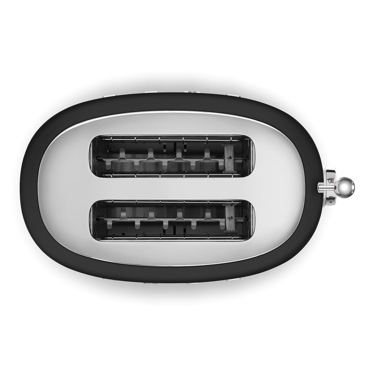 SMEG 50s Style 2-Slice Toaster Matte Black | Retro Electric Bread Toaster