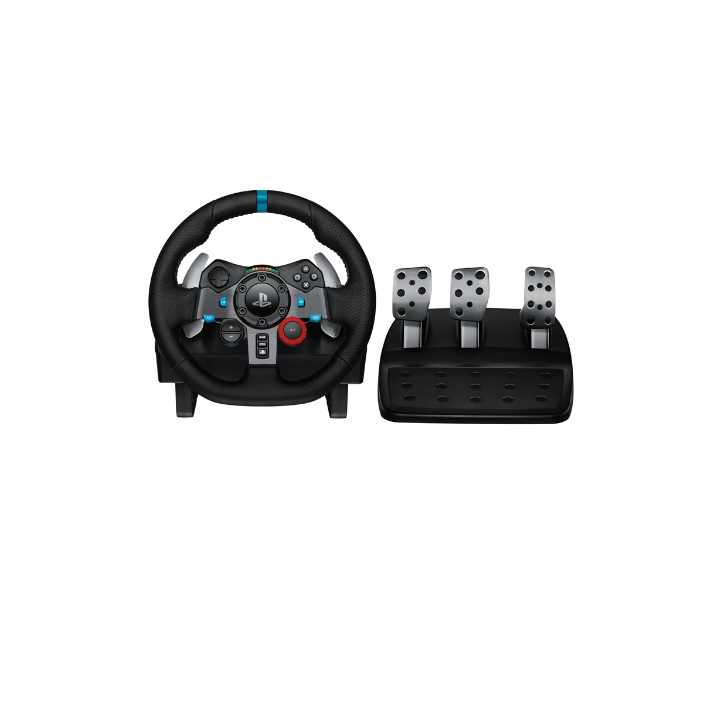 Logitech G29 Driving Force Racing Wheel and Floor Pedals, Real Force Feedback, Stainless Steel Paddle Shifters, Leather Steering Wheel Cover for PS5, PS4, PC, Mac - BlackGaming AccessoriesRealistic Force Feedback: Dual-motor system simulates tire traction