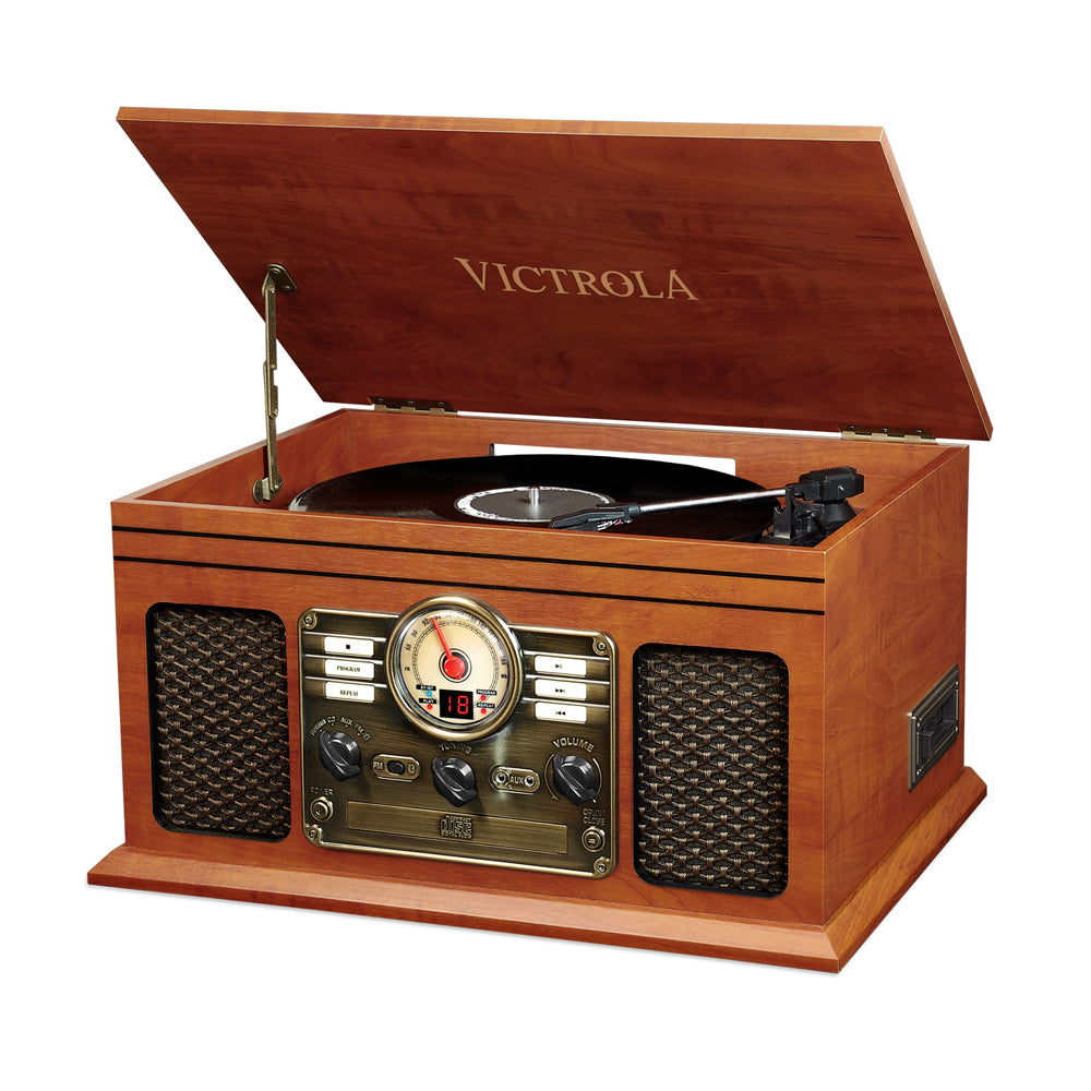 Victrola VTA200B 6in1 Nostalgic Classic Wood Bluetooth Record Player with 3Speed Turntable CD Cassette Player and Radio Music Centre MahoganyProduct Description: Our Victrola 6-in-1 Bluetooth Record Player combines all the latest technology at an incredib