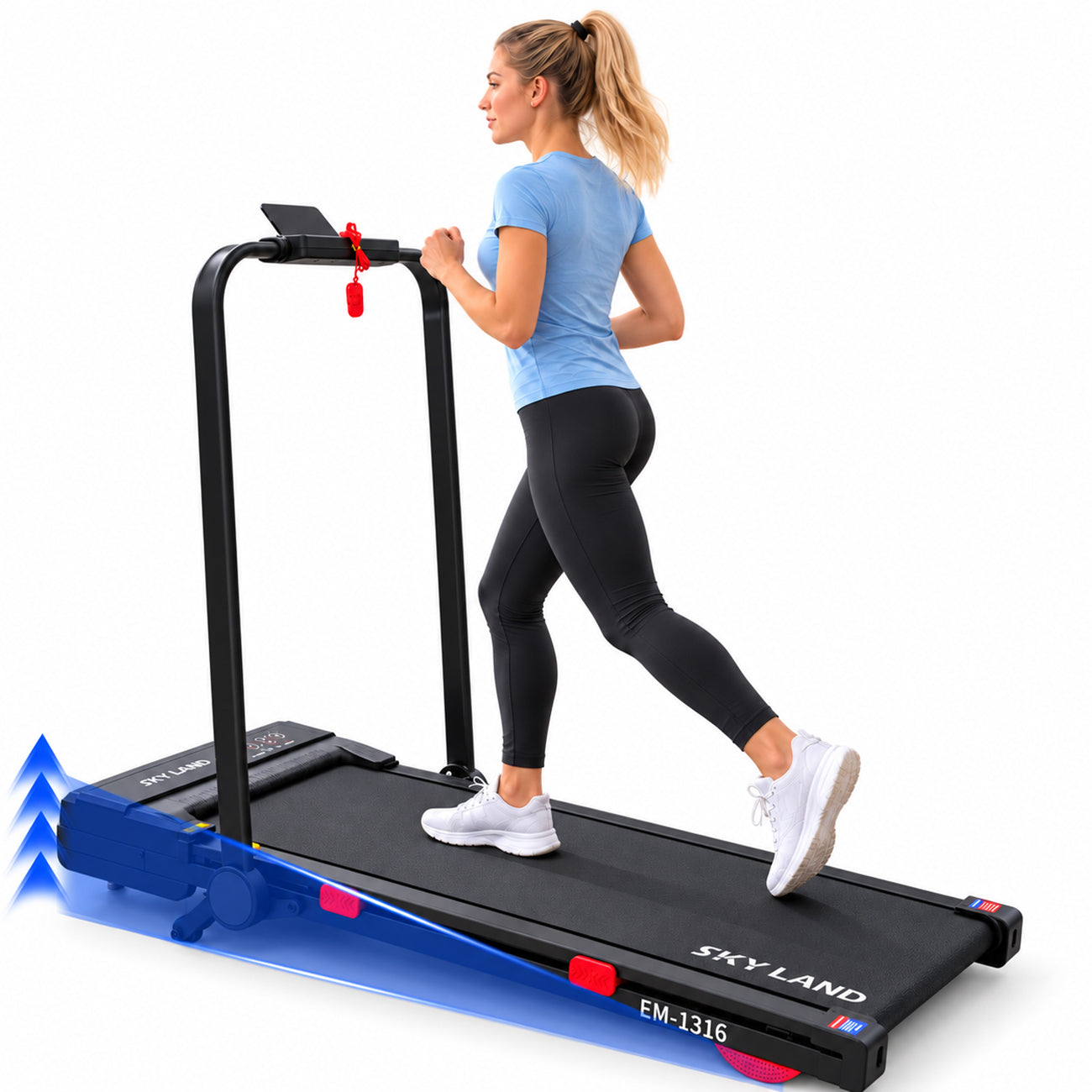 SKY LAND Walking Pad Treadmill EM-1316 | 15-Level Auto Incline Walking & Running Machine