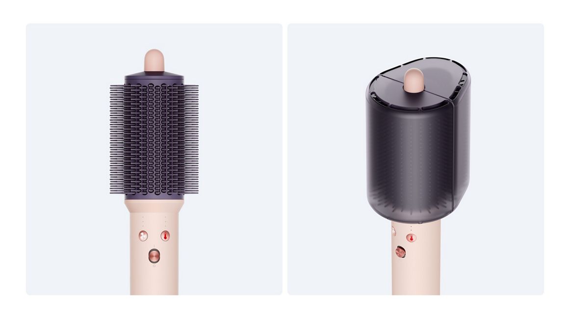 Dyson Airsmooth Styling Brush – Ceramic Pink/Rose Gold, Hot Air Brush for Drying, Smoothing & Styling