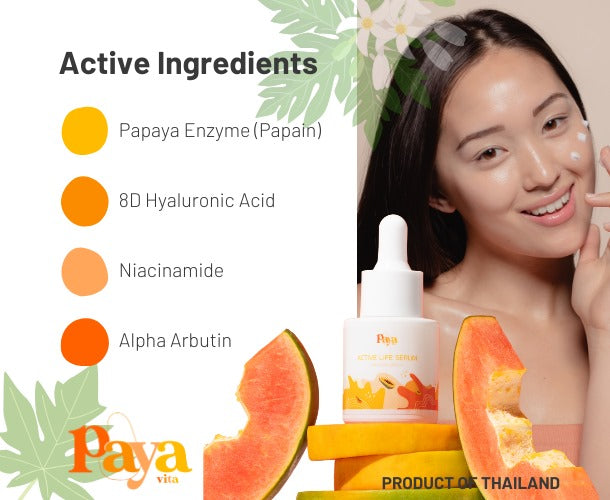 PayaVita Active Life Serum - Pack of 6Personal CarePayaVita serum is a revolutionary skincare innovation, harnessing the power of nature to rejuvenate your skin. As the first Thai brand to utilize Papaya Enzyme as its core ingredient, PayaVita offers a un