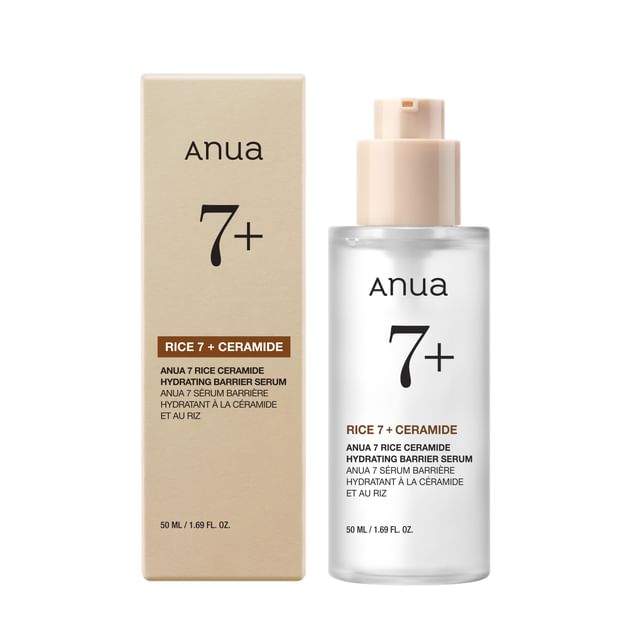 Anua Rice 7+ Ceramide Hydrating Barrier Serum 50mlPersonal CareAnua 7+ Rice Ceramide Hydrating Barrier Serum 50ml is a Korean skincare essential formulated to deeply hydrate, soothe, and strengthen the skin’s natural barrier. Powered by 77% rice ferment f