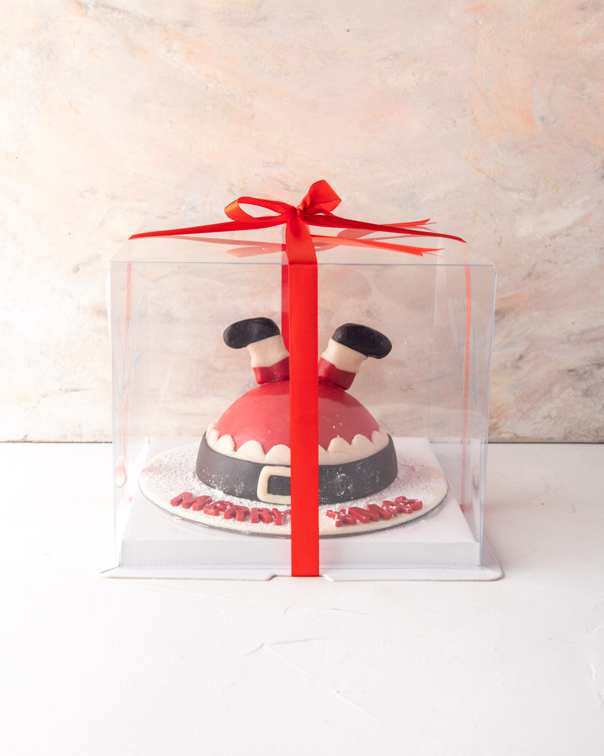 Where's the Santa by NJDChocolate & ConfectioneryYour Gift Contains: • Made with approx. 500gms (10gms +/-) chocolate • Filled with Pretzels, Christmas theme Milk chocolates • Personalized text: up to 15 characters Box Size: LxBxH: 23x23x18cm HANDLING AND