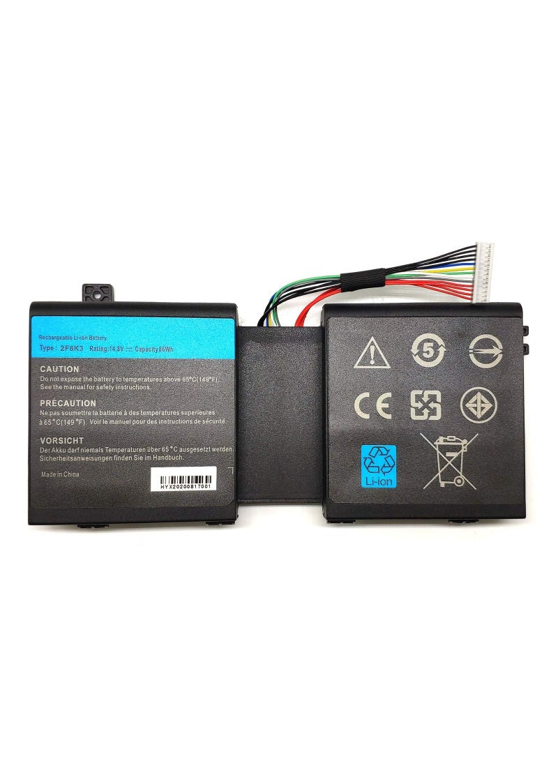2F8K3 Replacement Laptop Battery for Dell 17 18 18x M17X R5 M18X R3 Series 2F8K3 02F8K3 KJ2PX 0G33TT 0KJ2PX G33TT 14.8V 77Wh