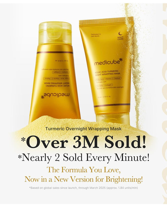 Medicube Turmeric Overnight Wrapping Peel Off Mask 2.53 fl oz for glowing skin