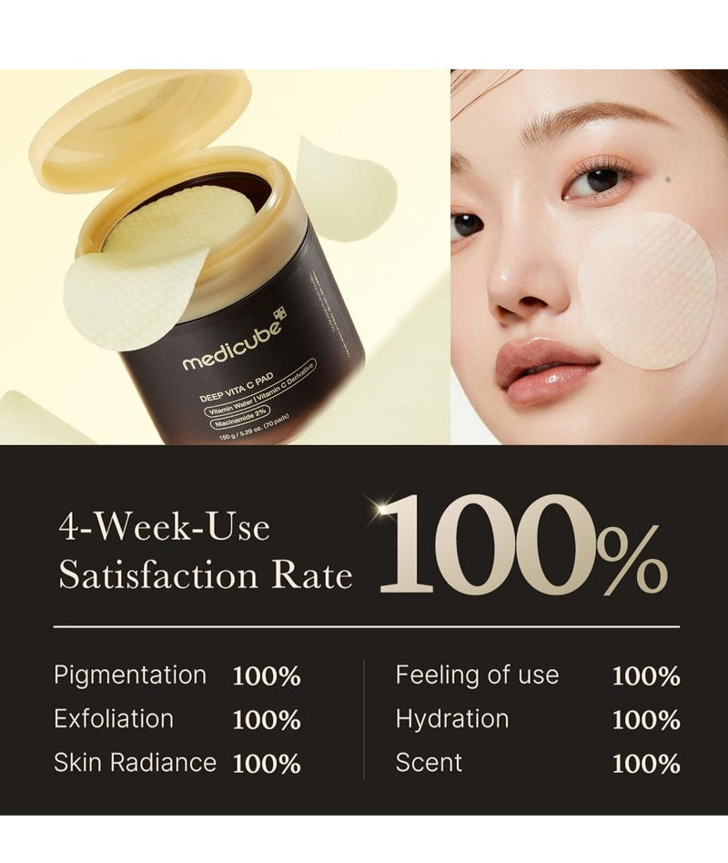 Medicube Deep Vita C Pad jar 70pcs exfoliating toner pads