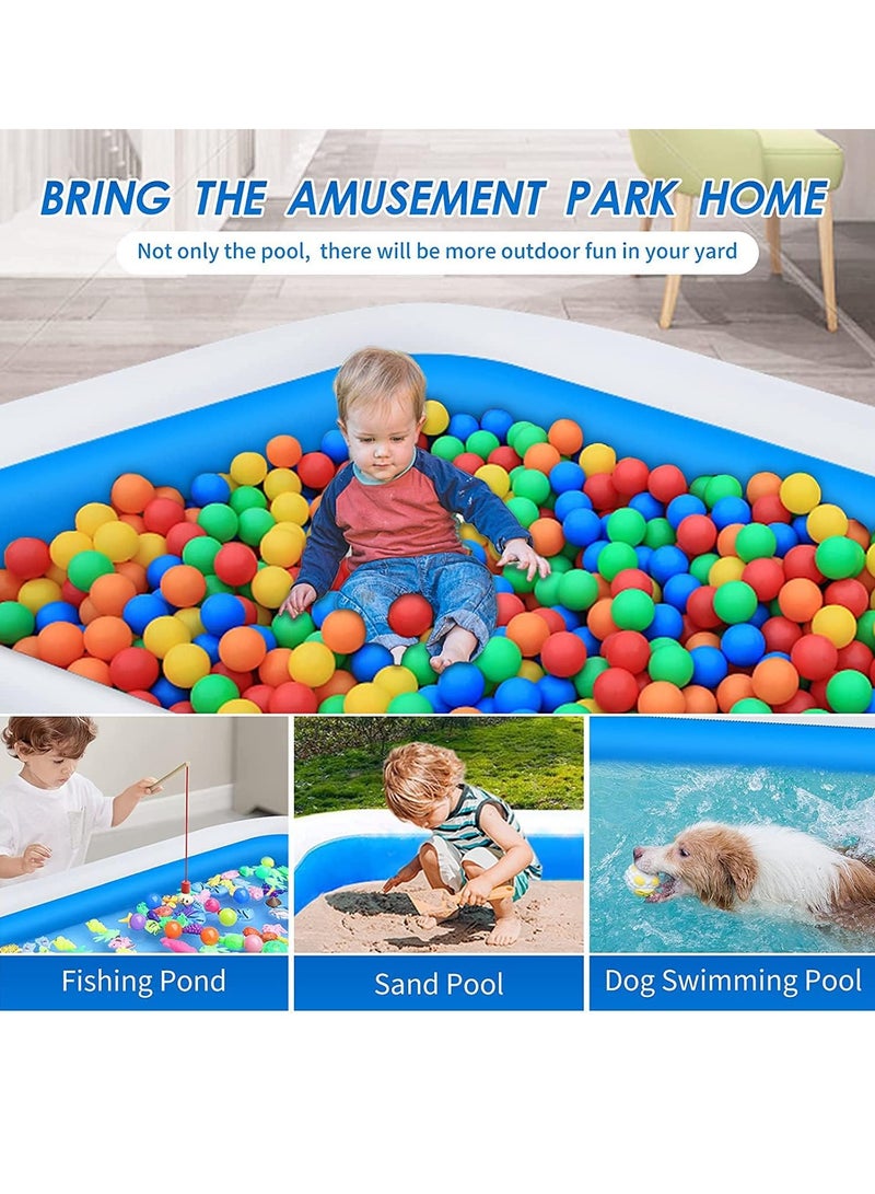 VUCATIN Inflatable Swimming Pool – Thickened Full-Sized Above Ground Family Pool, 388 x 195 x 60cm