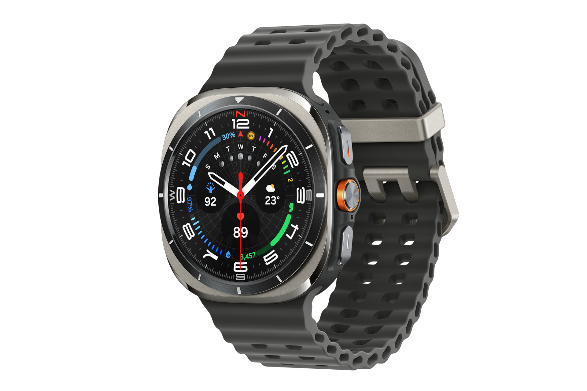 Samsung Galaxy Watch Ultra (LTE, 47mm)WearablesGalaxy AI-powered health insights 10 ATM water resistance Up to 100-hour battery life Welcome to the new era of AI-powered health Built to push boundaries, Galaxy Watch Ultra withstands up to 55°C heat, 9,000