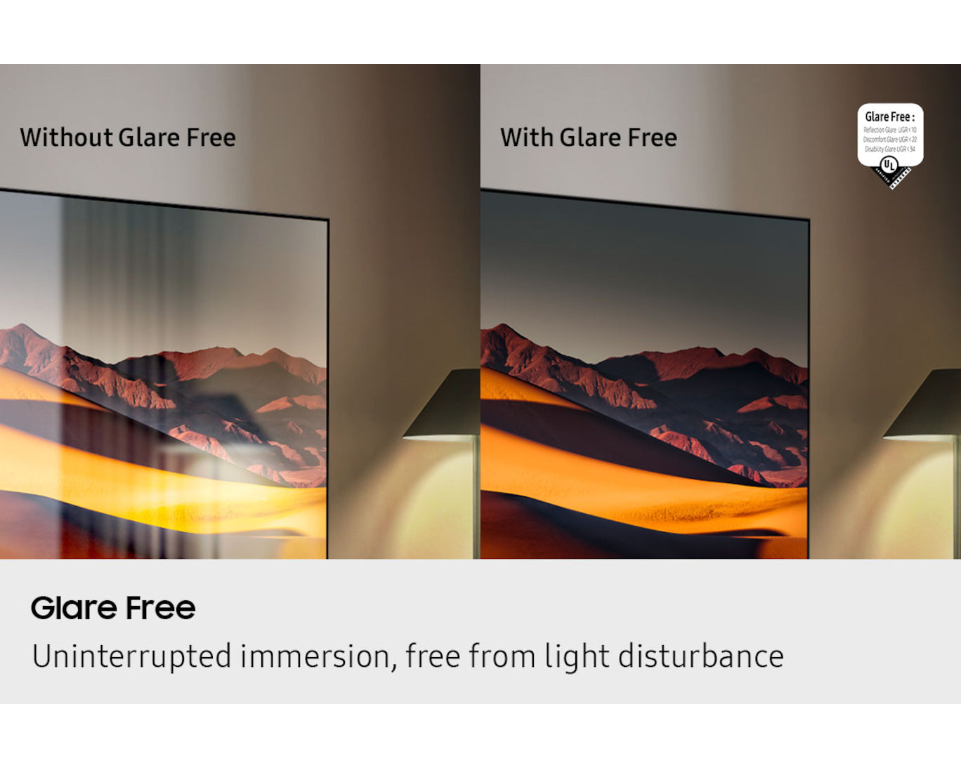 Samsung QN990F 8K TV Glare Free screen technolog