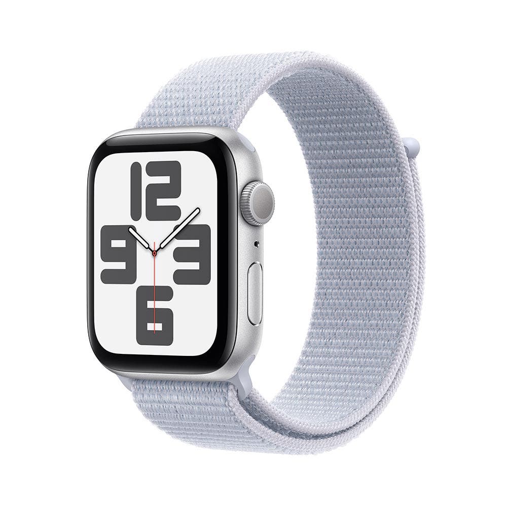Apple Watch SE Silver Aluminum Case with Blue Cloud Sport LoopWearablesA great deal to love.Easy ways to stay connected. Motivating fitness metrics. Innovative health and safety features. Fresh band colors. Apple Watch SE is packed with features at a feel
