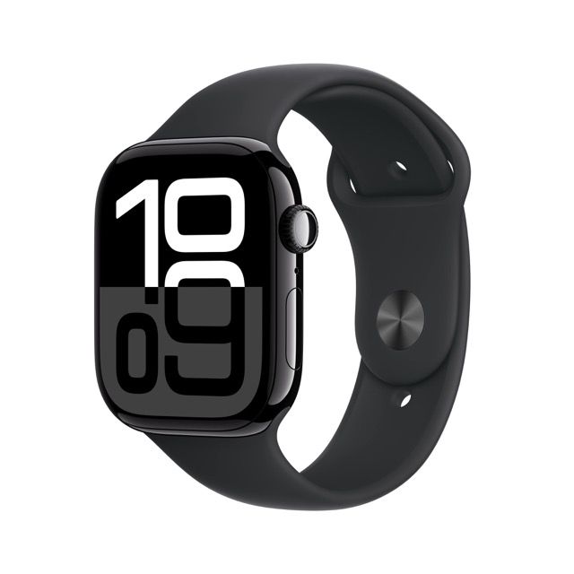 Apple Watch Series 10 GPS Jet Black Aluminum Case with Black Sport BandWearablesThinstant classic Monumental DisplaySeries 10 is a major milestone for Apple Watch. It features Apple's biggest and most advanced display yet, showing more information onscree