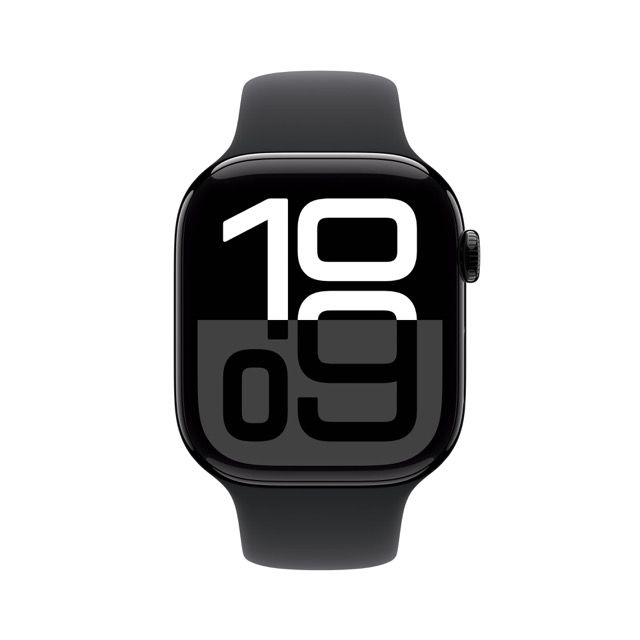 Apple Watch Series 10 GPS + Cellular Jet Black Aluminum Case with Black Sport Band