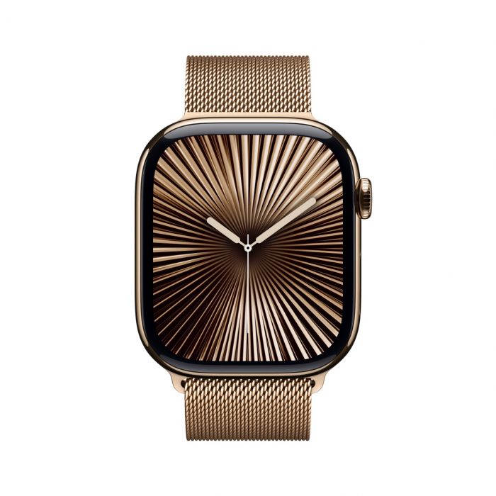Apple Watch Series 10 GPS + Cellular Gold Titanium Case with Gold Milanese Loop | M/L. Fitness Tracker, ECG App, Always-On Retina Display, Carbon Neutral | EXPRESS DELIVERY