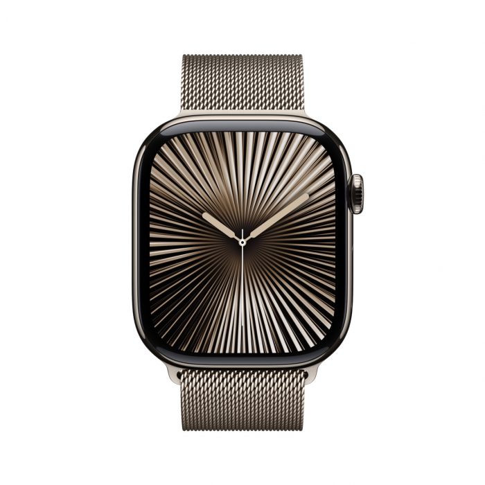 Apple Watch Series 10 GPS + Cellular Natural Titanium Case with Natural Milanese Loop
