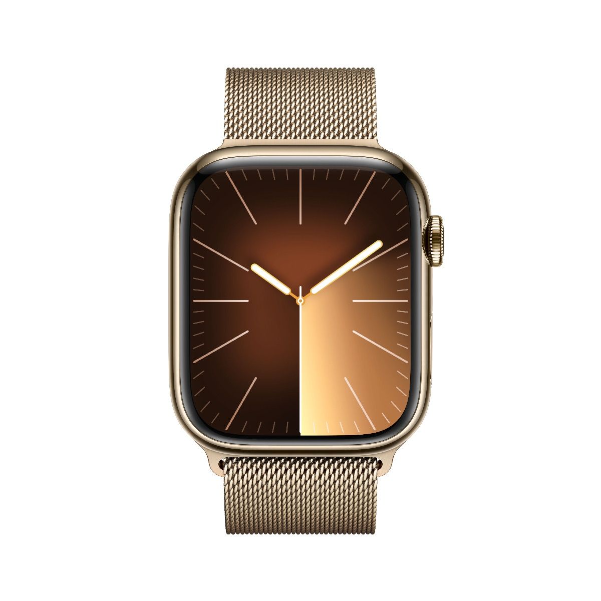 Apple Watch Series 9 Gold Stainless Steel Case with Gold Milanese Loop