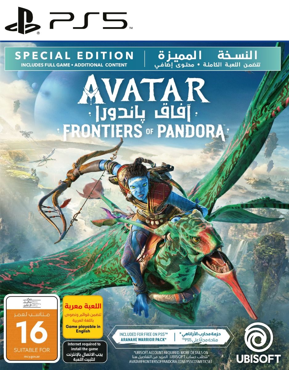 Avatar Frontiers of Pandora Special Edition PS5Video GamesAvatar: Frontiers of Pandora is a first-person, action-adventure game set in the Western Frontier.Abducted by the human militaristic corporation known as the RDA, you, a Na’vi, were molded to serve