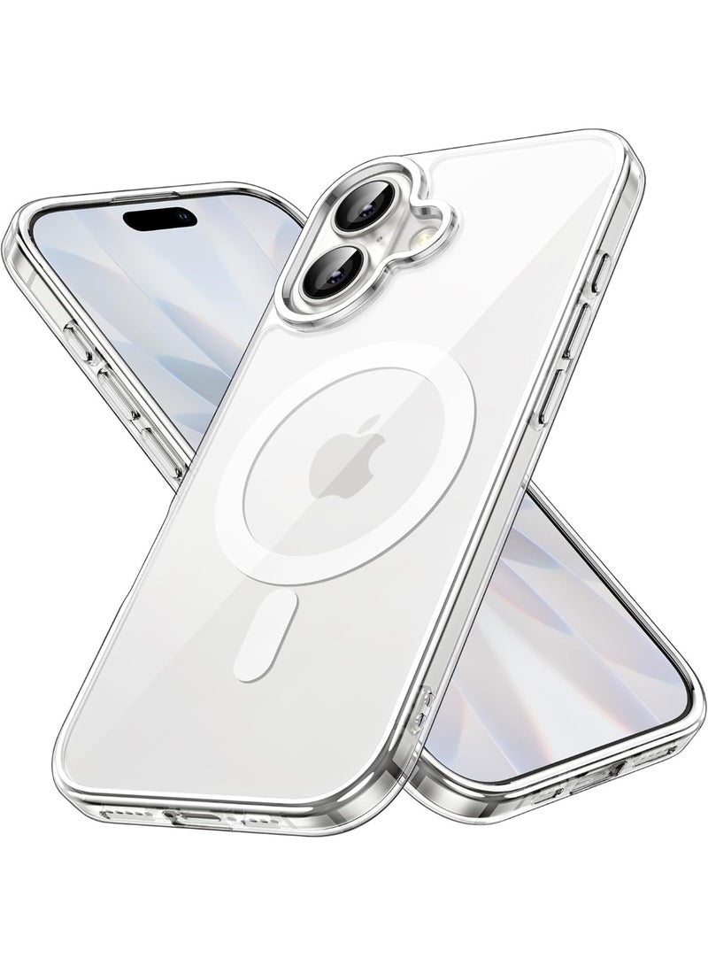 Magnetic Case for iPhone 17 6.3-Inch Compatible with MagSafe, Shockproof Phone Bumper Cover, Anti-Scratch Clear Back (Clear)