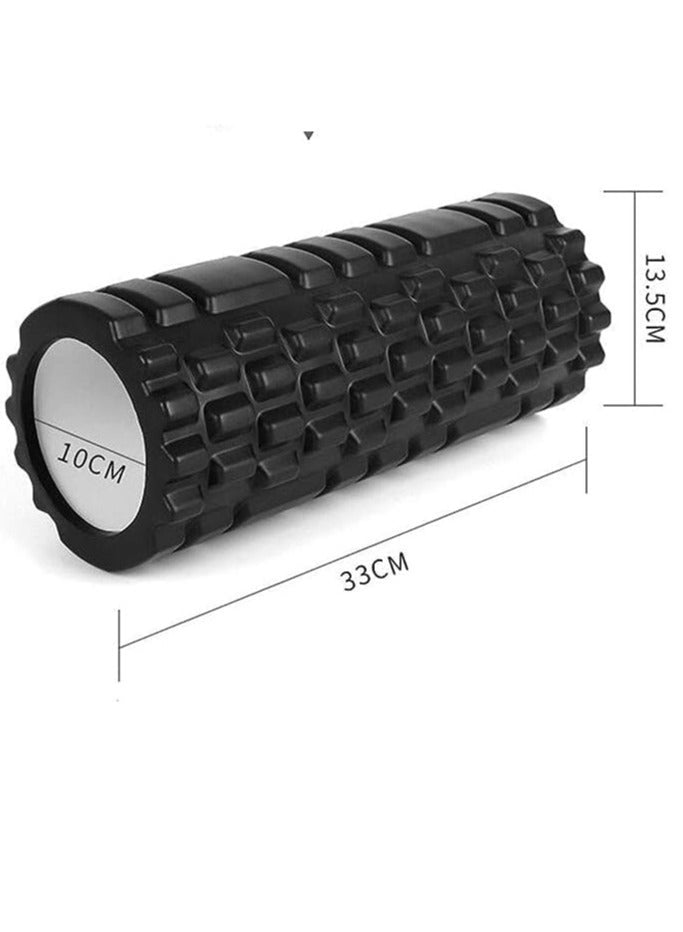 MahMir EVA Foam Roller – Deep Tissue Massage Roller for Yoga, Stretching & Muscle Recovery, Black