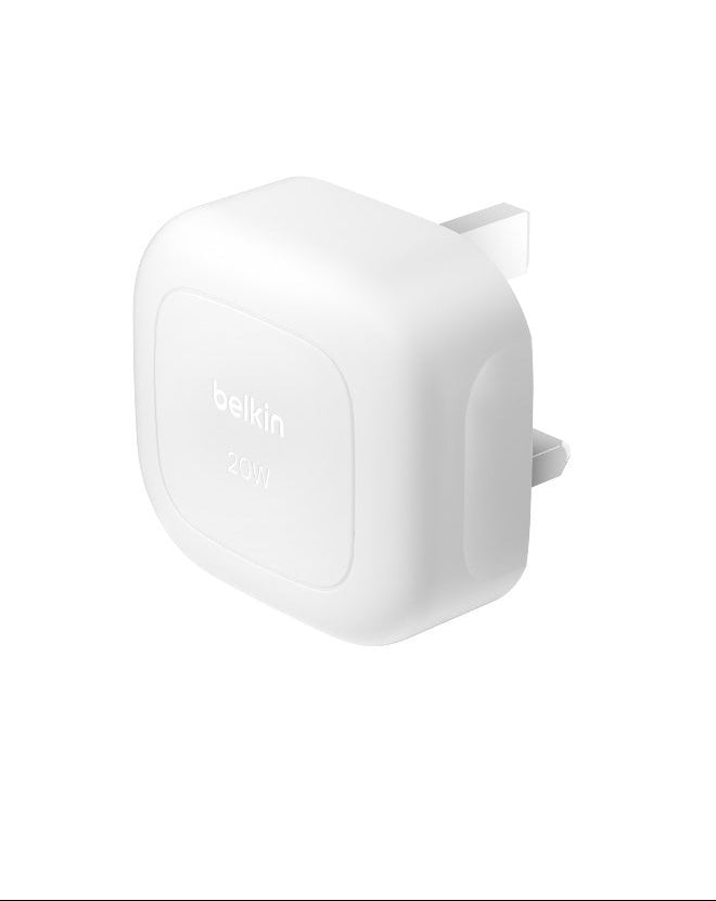Belkin BoostCharge 20W Cubic Wall Charger with USB-C Cable – White