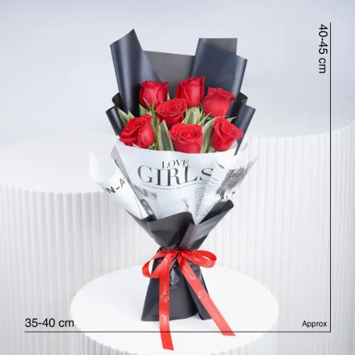 Elegant red roses flower arrangement